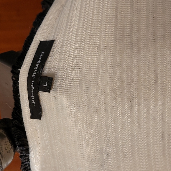 Mikayla Mahogany White Cardigan Sz L - Picture 8 of 8